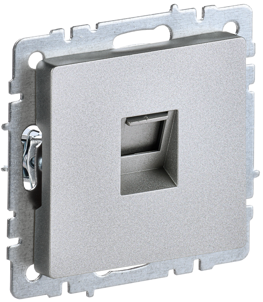 Розетка компьютерная RJ45 категории 5E BRITE IEK алюминий в Иркутске