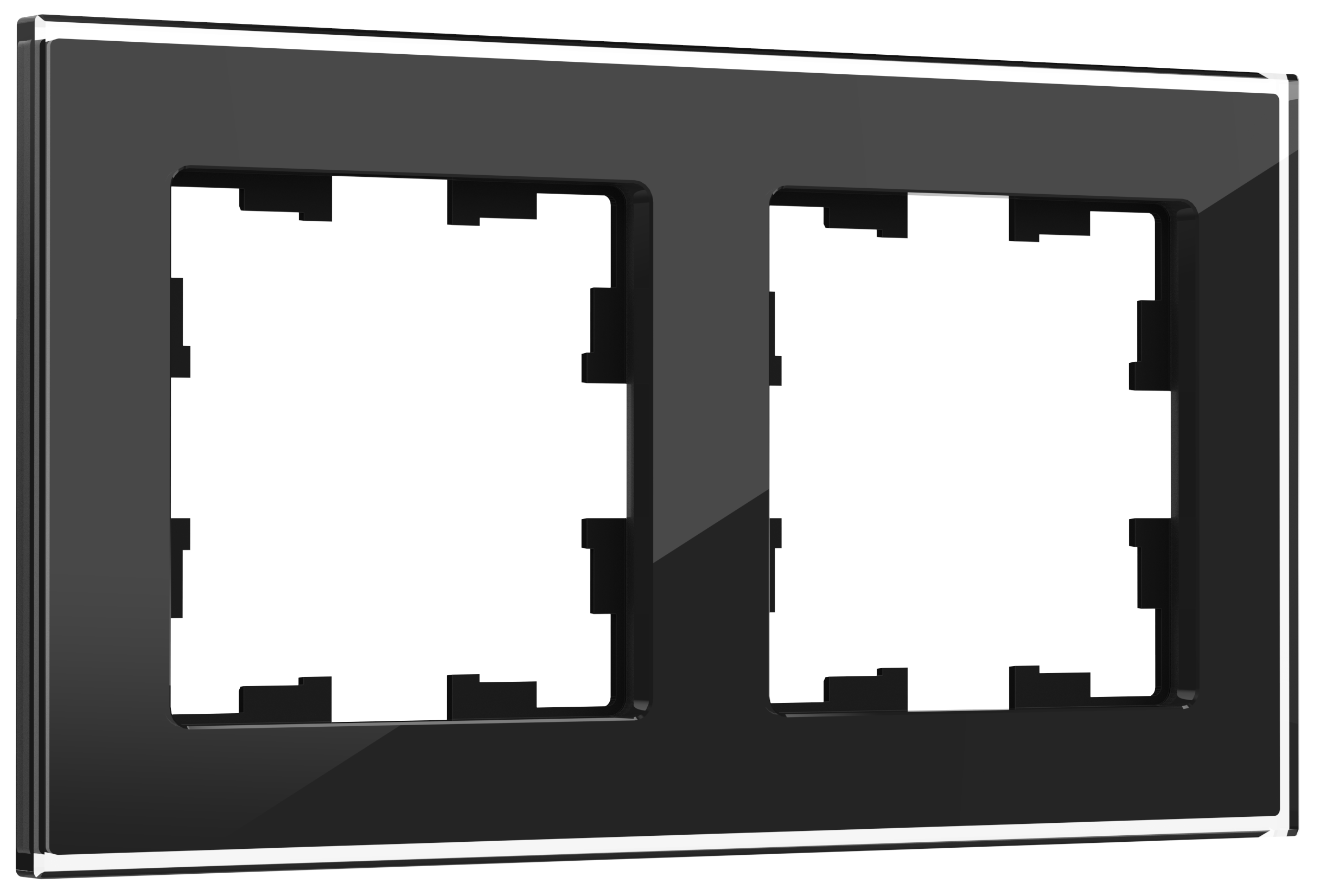 Рамка двойная BRITE IEK стекло черная в Иркутске