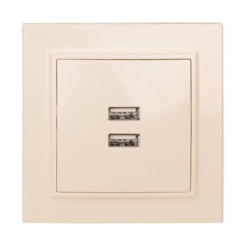Минск Розетка USB 2-местная СП 2,1А  бежевая  EKF в Иркутске