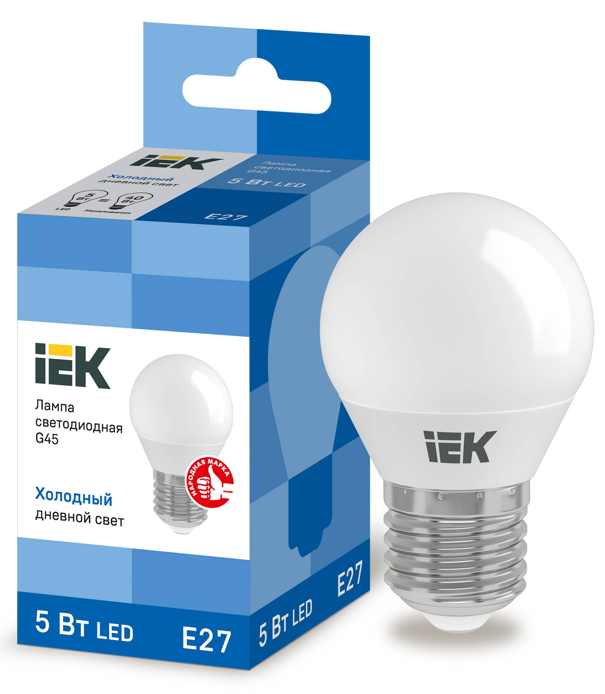 Лампа LED G45 шар 5Вт 230В 6500К E27 IEK в Иркутске