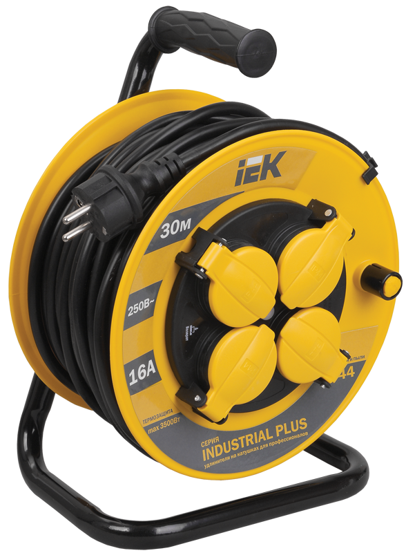Катушка УК30 с т/з 4 места 2P+PE/30метров 3х1,5мм2 IP44 "Industrial plus" IEK в Иркутске