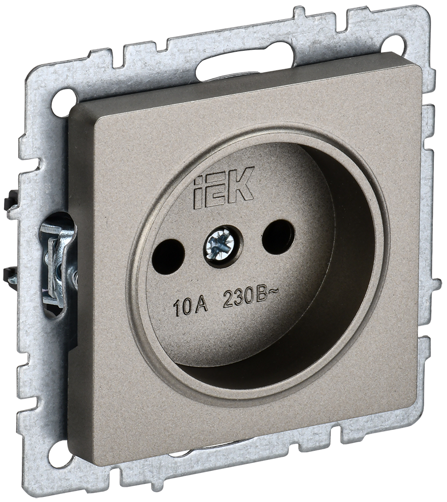 Розетка одинарная 10А BRITE IEK шампань в Иркутске