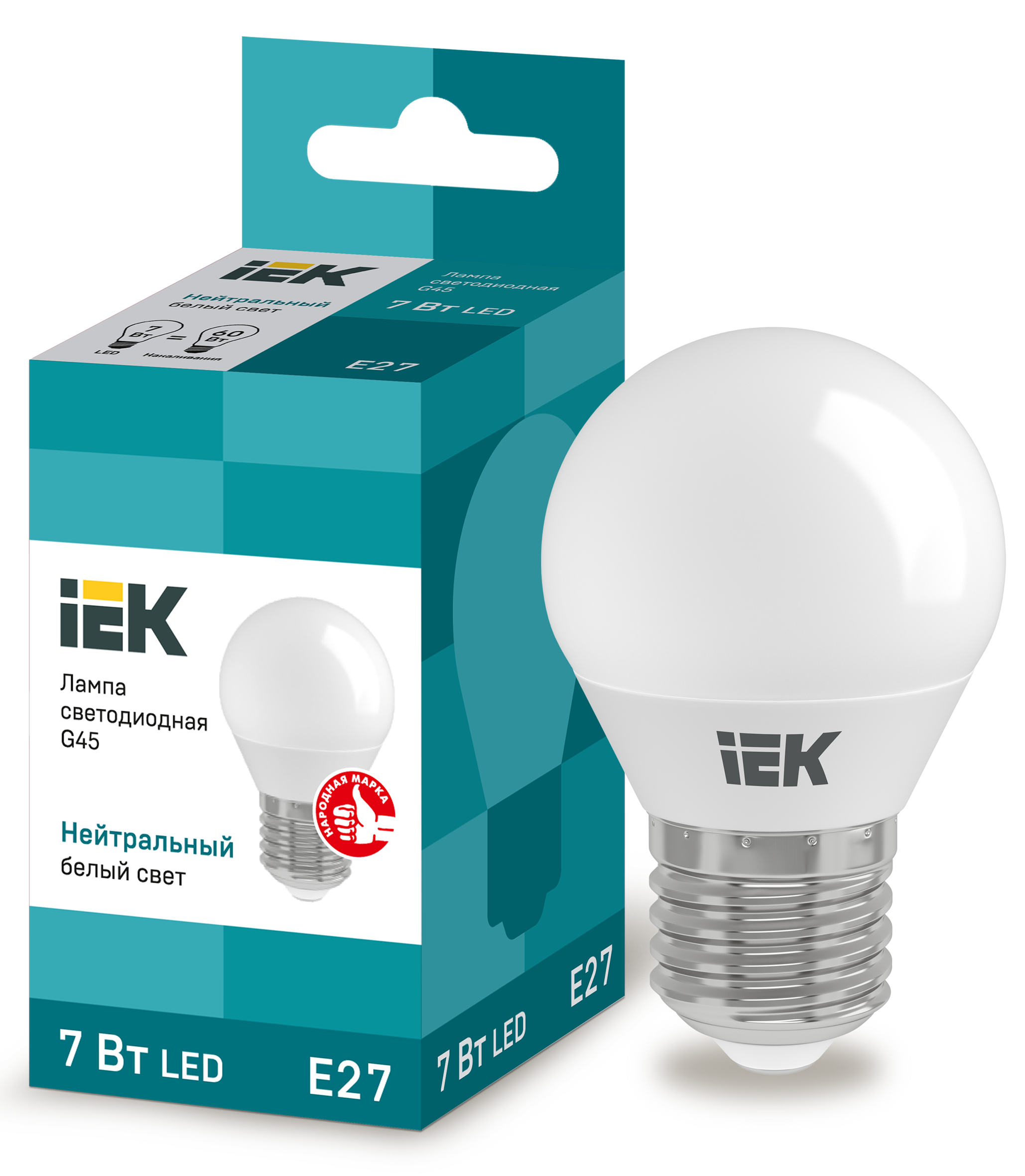 Лампа LED G45 шар 7Вт 230В 4000К E27 IEK в Иркутске