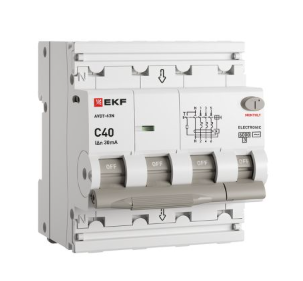 Диф.автомат АД-63N 3P+N 40А х-ка C 30мА тип AC EKF Proxima в Иркутске