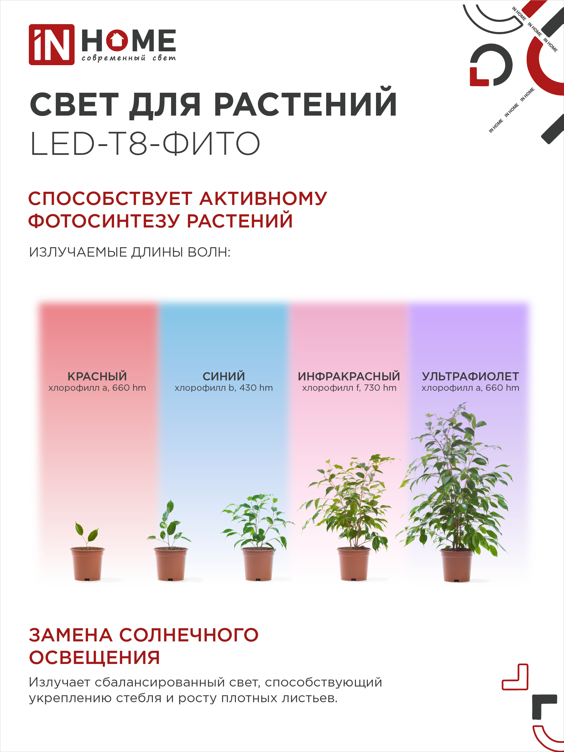 Лампа светодиодная LED-T8-ФИТО 20Вт 230В G13 1200мм IN HOME в Иркутске