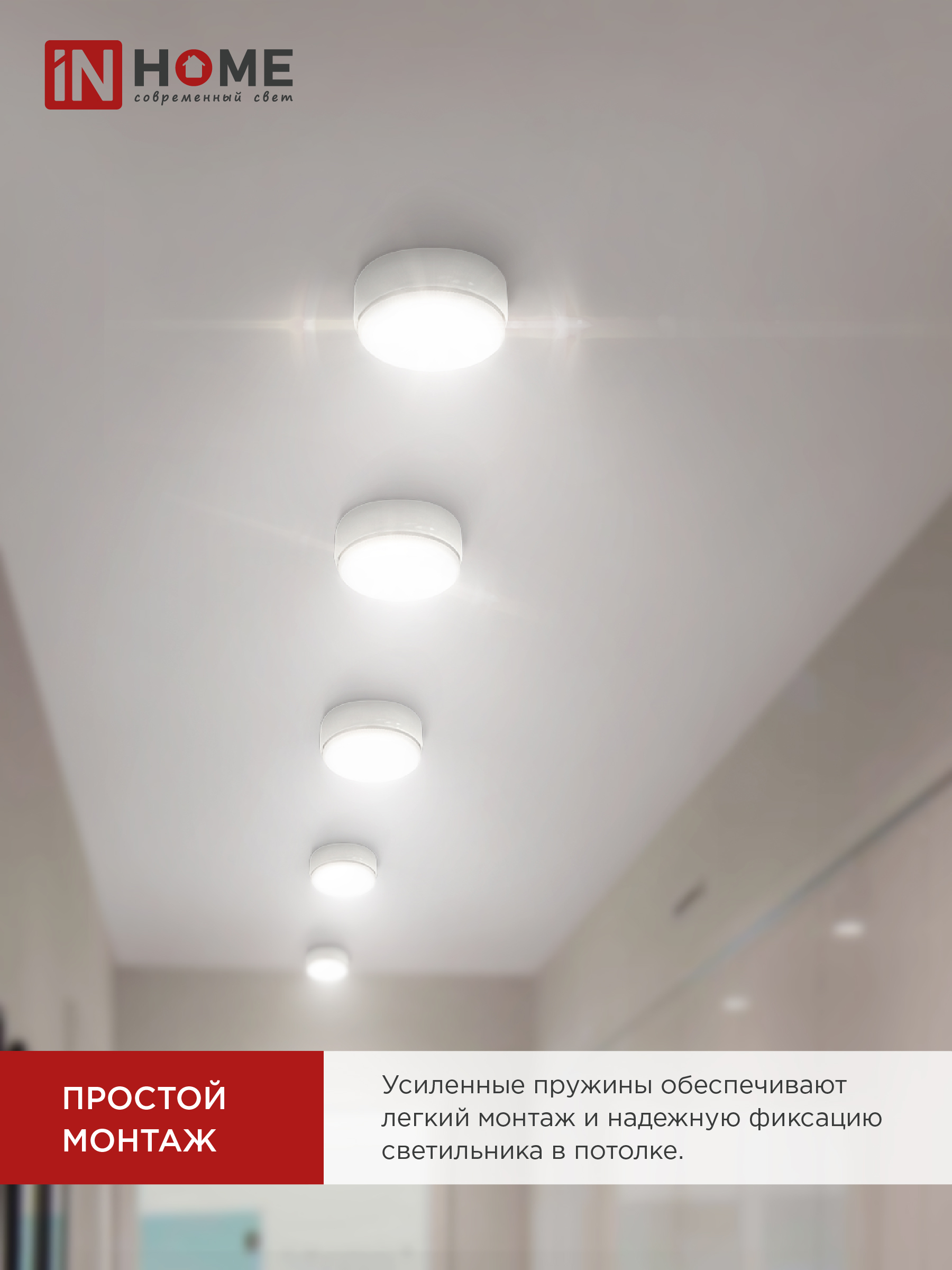 Светильник накладной GX53S-standard RW металл под лампу GX53 белый IN HOME в Иркутске