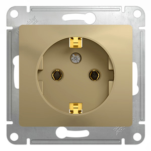 Розетка одинарная Glossa SE с заземлением титан в Иркутске