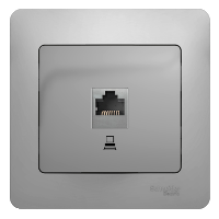 Розетка компьютерная Glossa SE алюминий в Иркутске