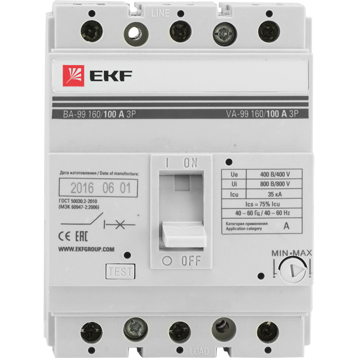 Автоматический выключатель EKF PROxima ВА99-160 3Р 63А 35кА в Иркутске