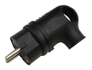 Вилка угловая с заземлением каучук 16А IP44 черная 9220 IN HOME в Иркутске
