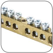 Шина "0" N (6x9мм) 10 отверстий латунь синий нейлоновый корпус комбинированный розничный стикер EKF в Иркутске