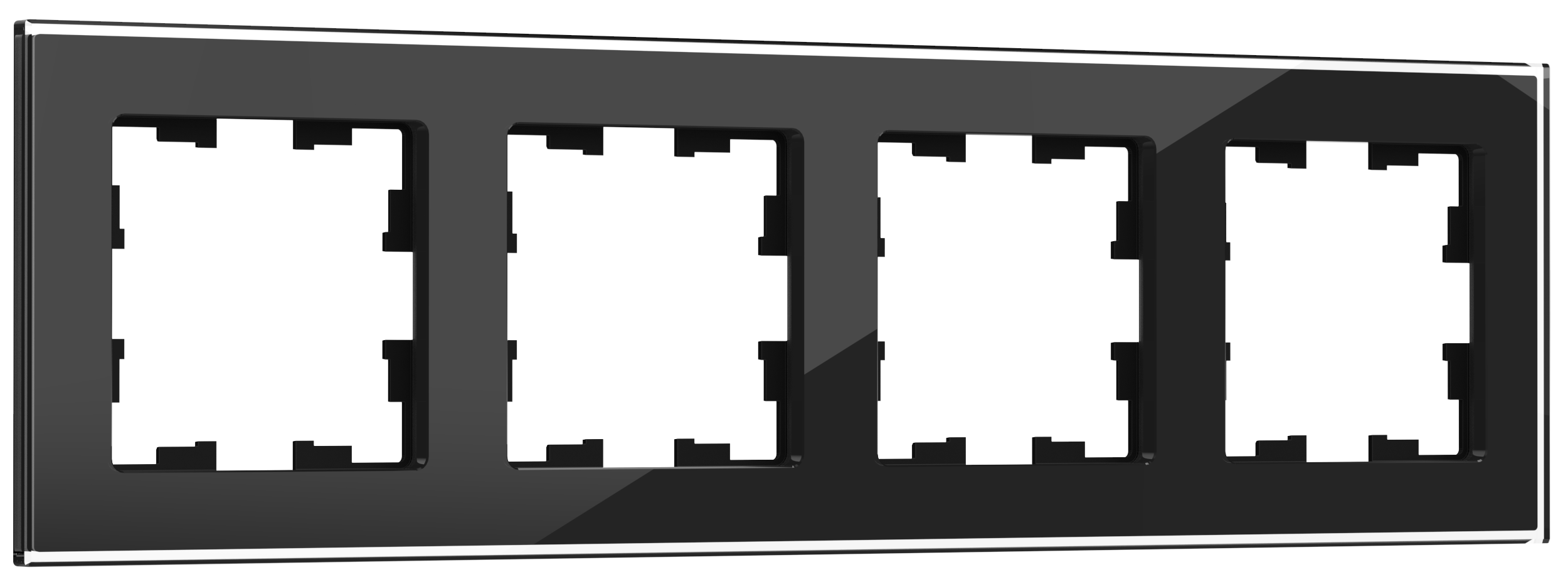 Рамка четырехместная BRITE IEK стекло черная в Иркутске