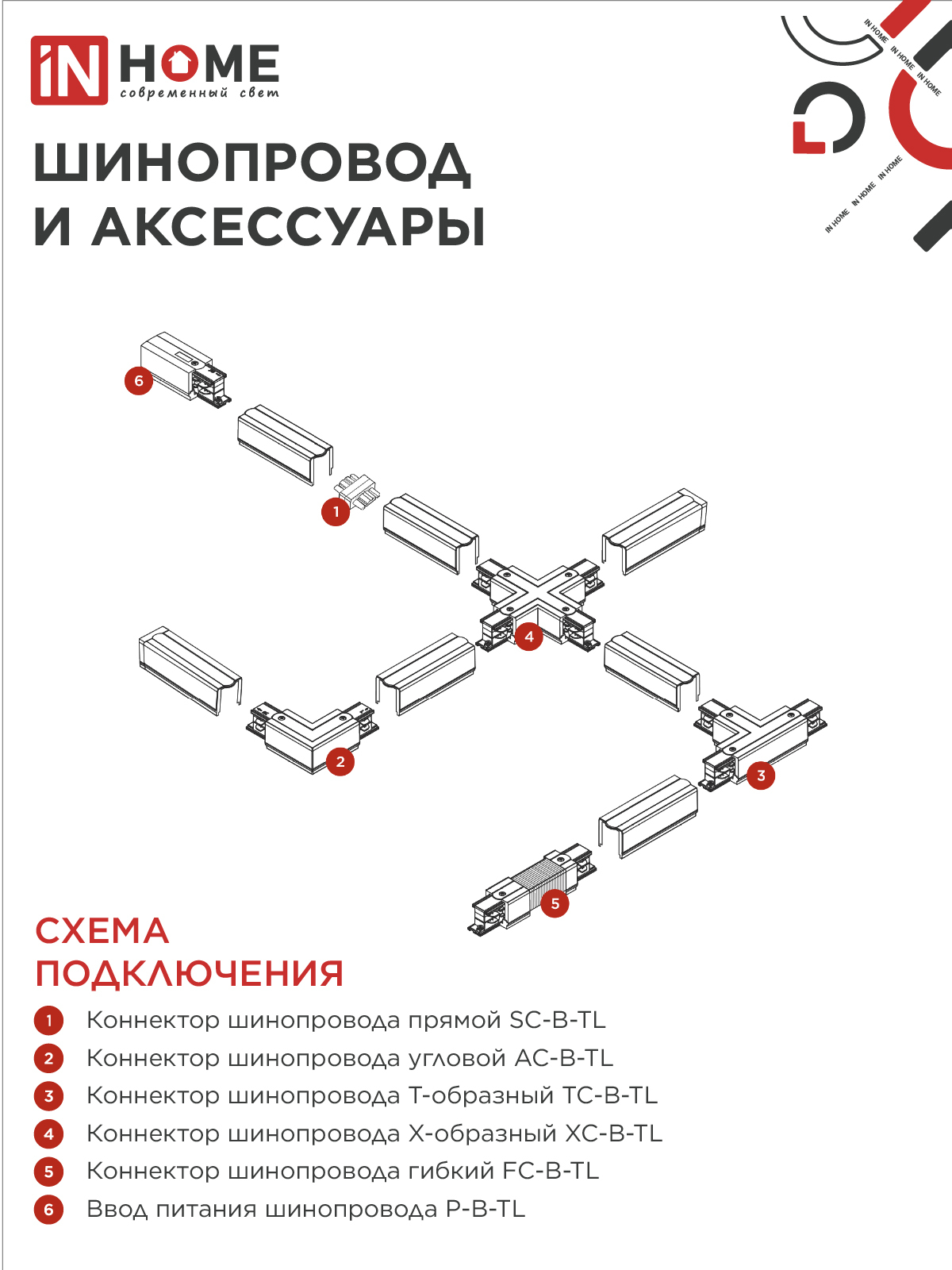 Светильник трековый TR-GX53 SBM-BL черный IN HOME в Иркутске