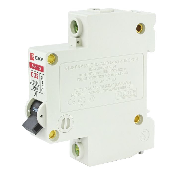 Автоматический выключатель ВА 47-29 1Р 25А 4,5кА характеристика С EKF Basic в Иркутске