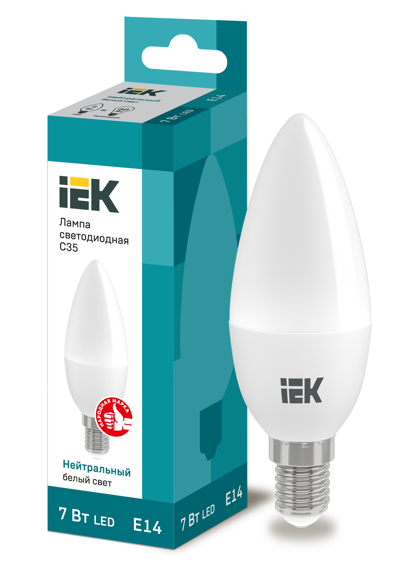 Лампа LED C35 свеча 7Вт 230В 4000К E14 IEK в Иркутске