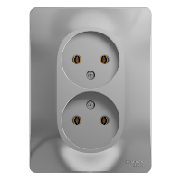 Розетка двойная Glossa SE алюминий в сборе в Иркутске