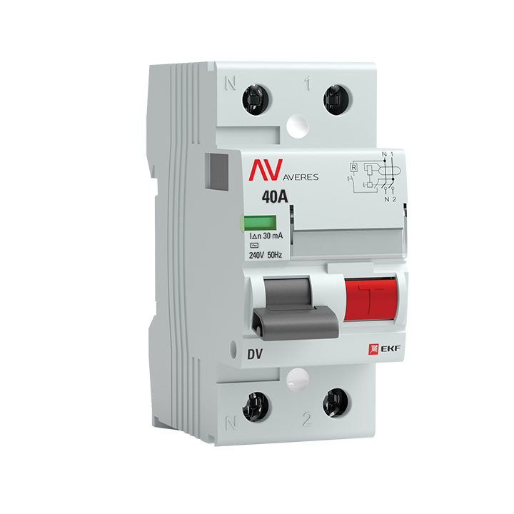 Устройство защитного отключения DV 2P 40А/30мА (AC) EKF AVERES в Иркутске