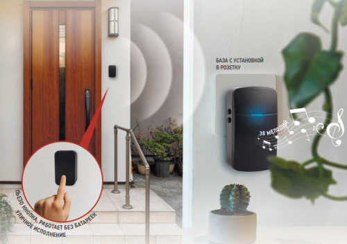 Звонки кинетические беспроводные серии KD