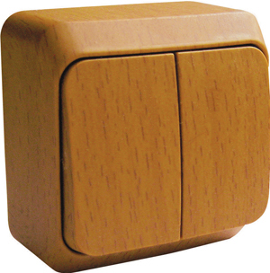 Выключатель двухклавишный ЭТЮД SE накладной бук в Иркутске