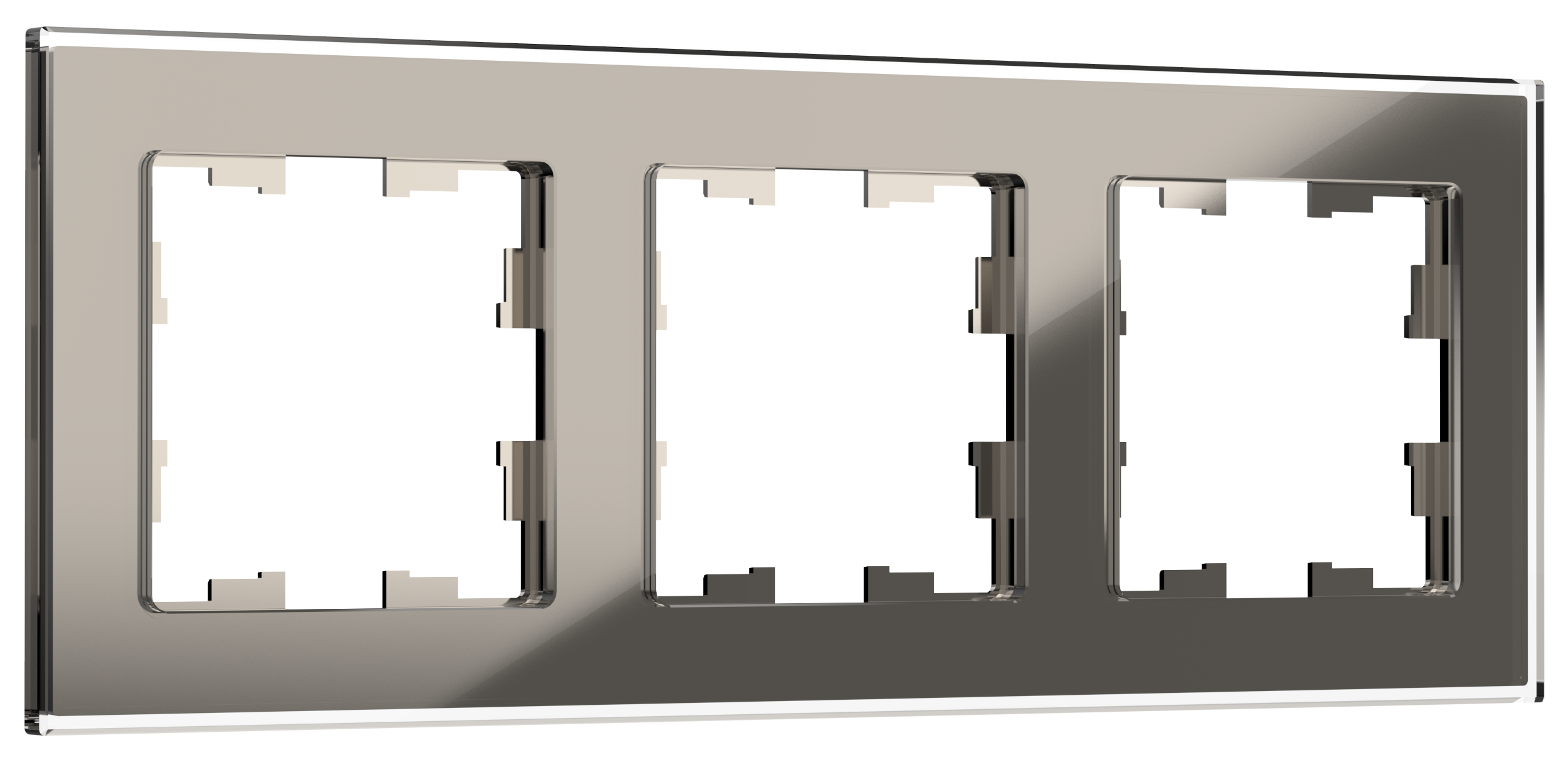 Рамка тройная BRITE IEK стекло дымчатая в Иркутске