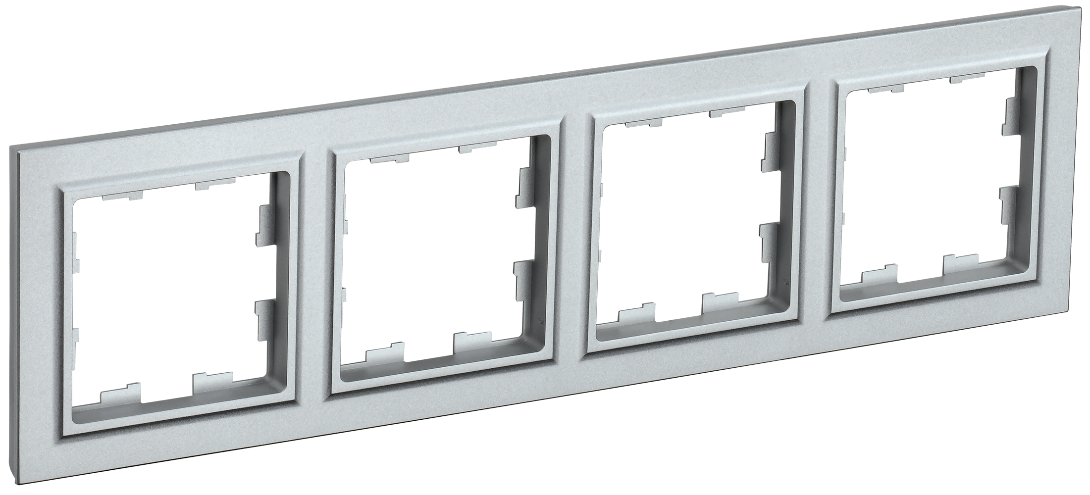 Рамка четырехместная BRITE IEK алюминий в Иркутске