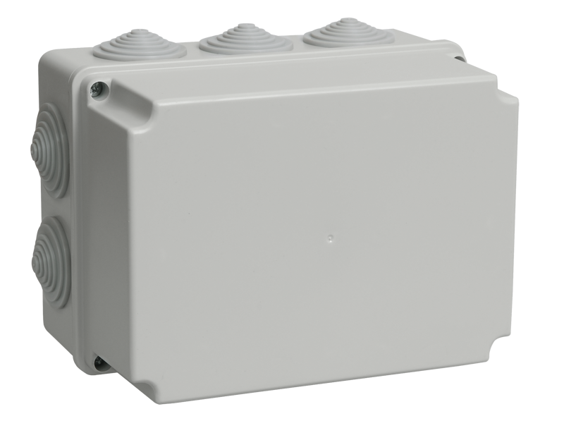 Коробка КМ41245 распаячная для о/п 190х140х120 мм IP44 (RAL7035, 10 гермовводов) серая IEK в Иркутске