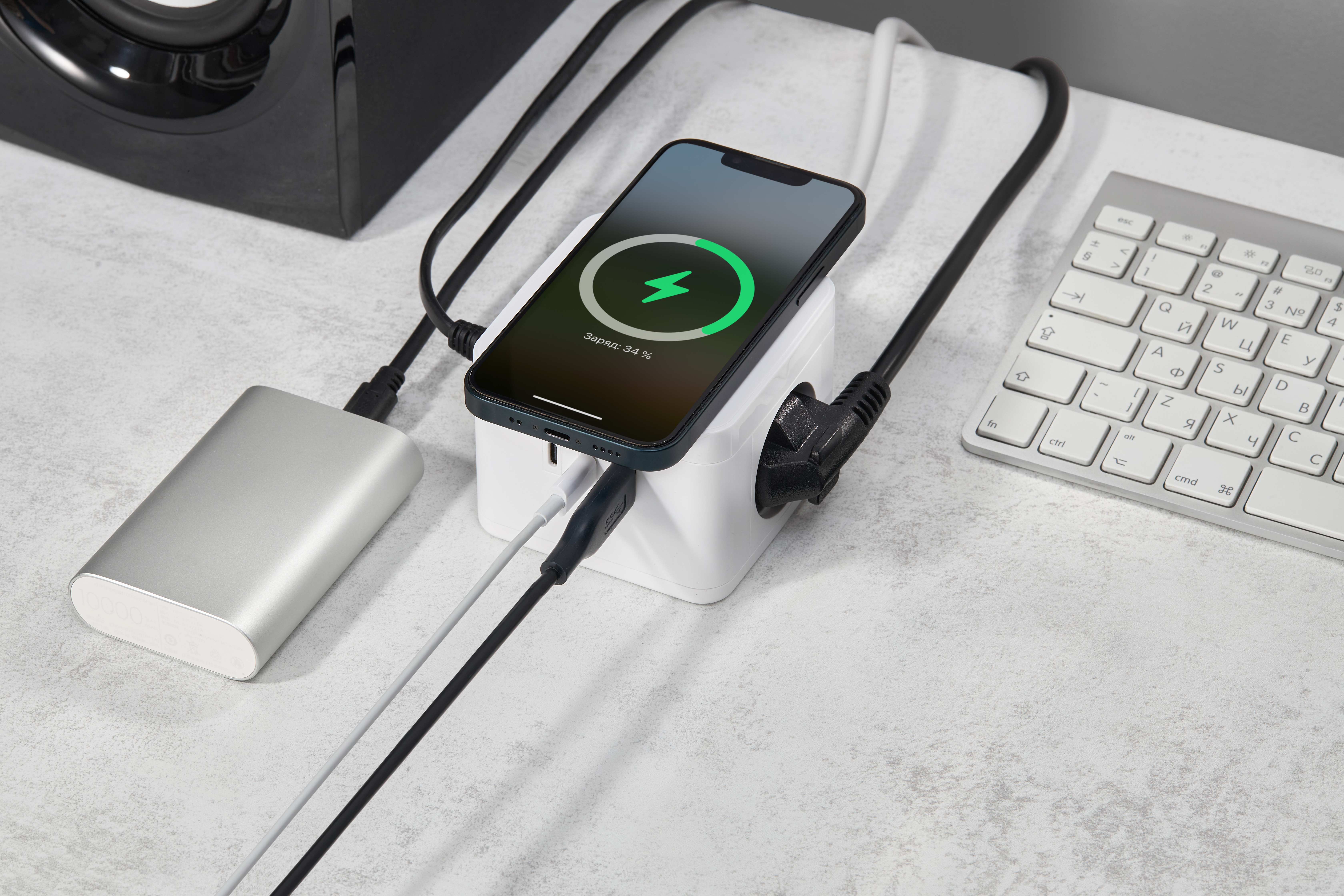 Удлинитель DOMINIC Qi10Вт У02К 1,3м 3х1мм2 USB A+C белый IEK в Иркутске