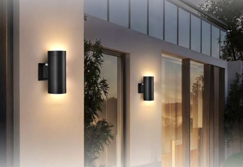 Светильник уличный настенный под лампу с датчиком освещенности серии НБУ ЦИЛИНДР-PC-GX53