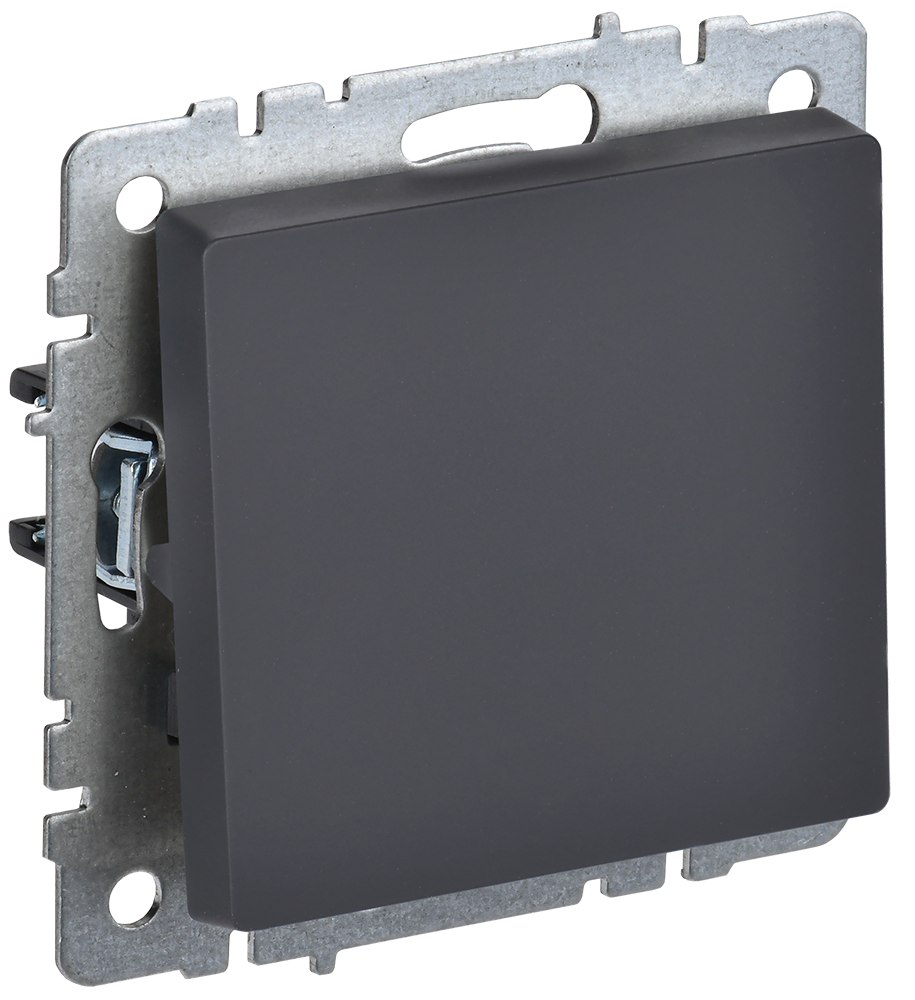 Выключатель одноклавишный проходной 10А BRITE IEK графит в Иркутске