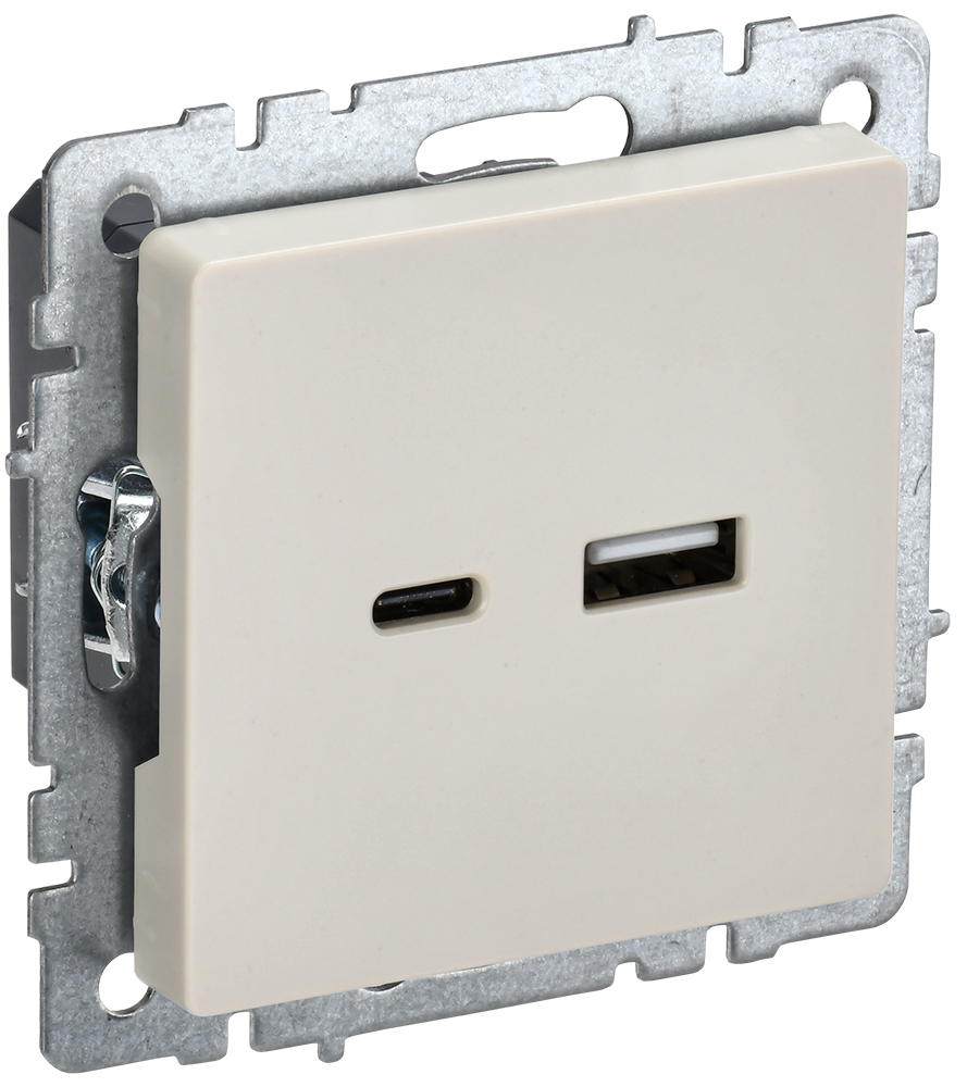 Розетка USB A+C 18Вт BRITE IEK бежевая в Иркутске