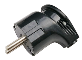 Вилка угловая с заземлением 16А черная 4210 IN HOME в Иркутске