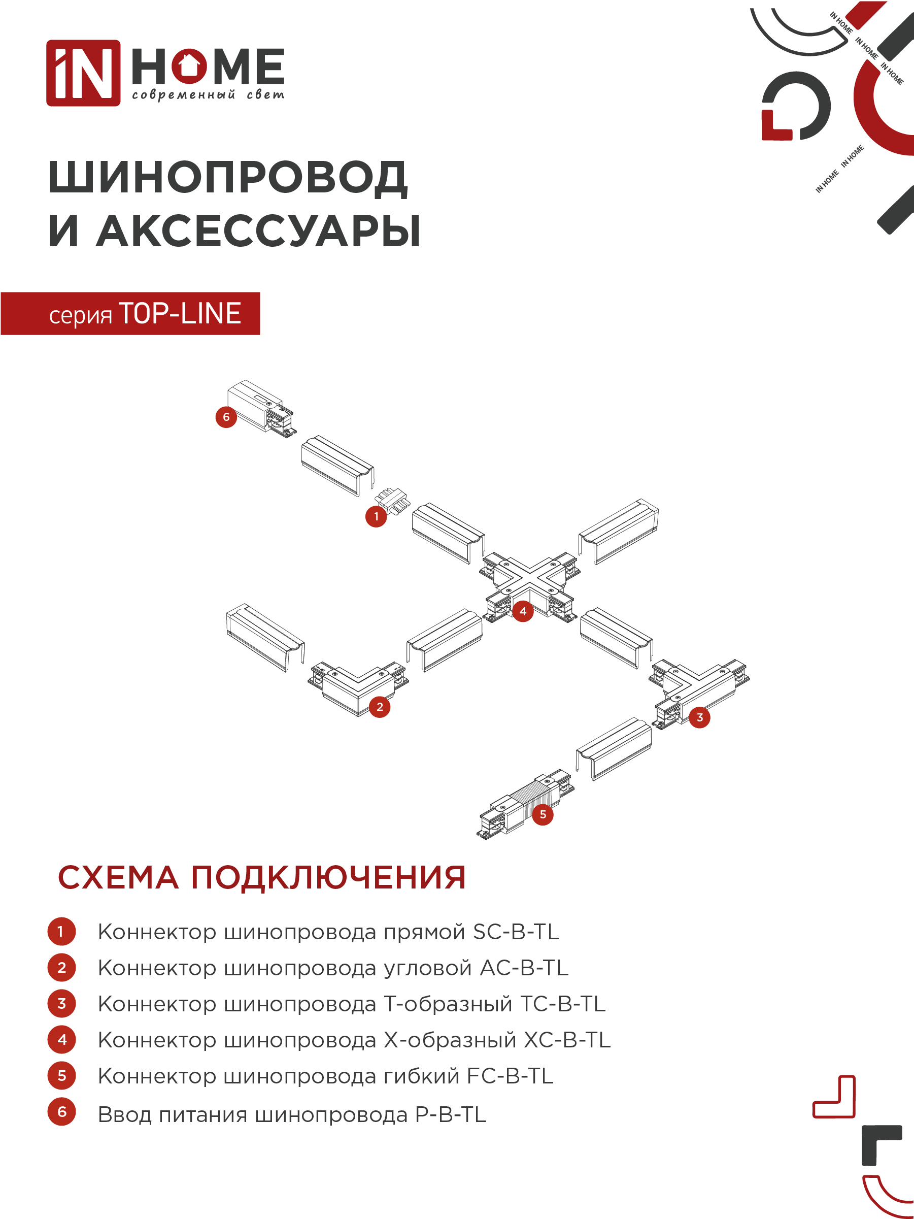 Светильник трековый линейный светодиодный поворотный LTR-01R-TL 10Вт 4000К 1000Лм 210мм IP40 120 градусов черный серии TOP-LINE IN HOME в Иркутске