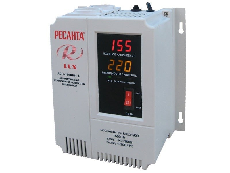 Стабилизатор напряжения однофазный цифровой настенный ACH-1500Н/1-Ц Lux Ресанта в Иркутске
