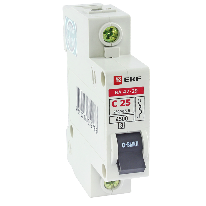 Автоматический выключатель ВА 47-29 1Р 25А 4,5кА характеристика С EKF Basic в Иркутске