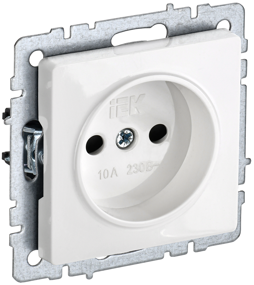 Розетка одинарная 10А BRITE IEK белая в Иркутске