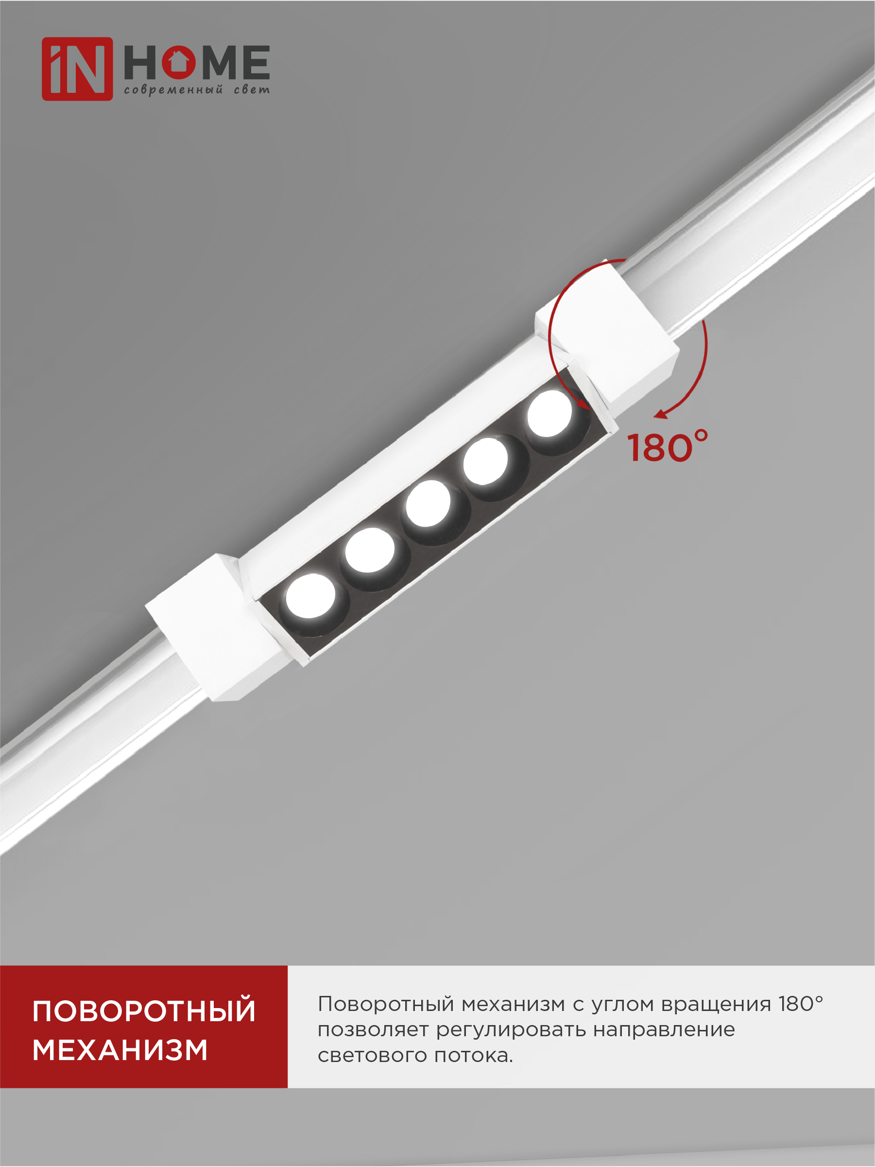 Светильник трековый линейный светодиодный поворотный LTR-02R-TL 10Вт 4000К 1000Лм 210мм IP40 24 градуса белый серии TOP-LINE IN HOME в Иркутске