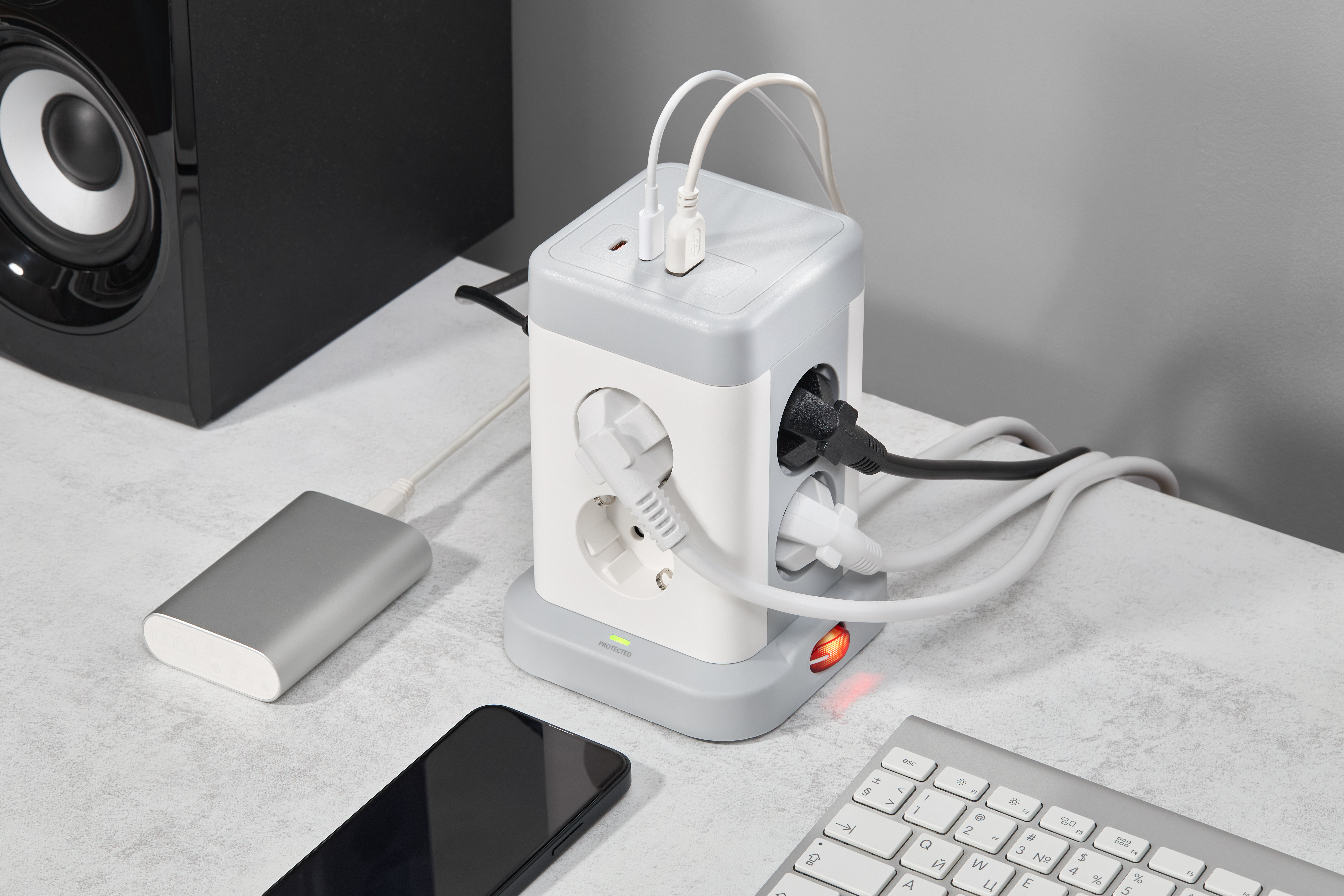 Удлинитель DOMINIC У08K 1,5м 3х1мм2 USB A+C 20Вт серый IEK в Иркутске