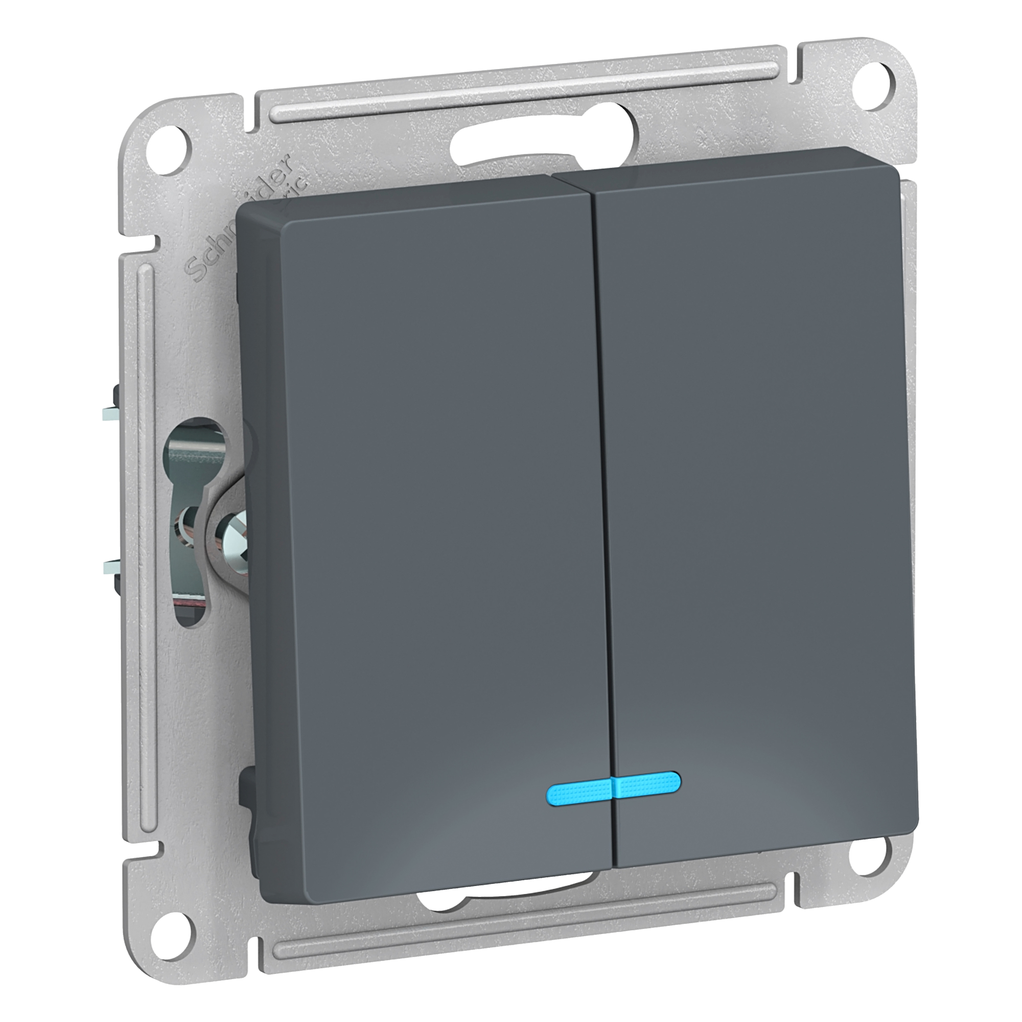 Выключатель двухклавишный AtlasDesign SE грифель в Иркутске