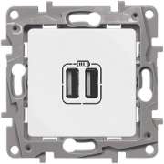 Розетка двойная USB ETIKA Legrand белая в Иркутске
