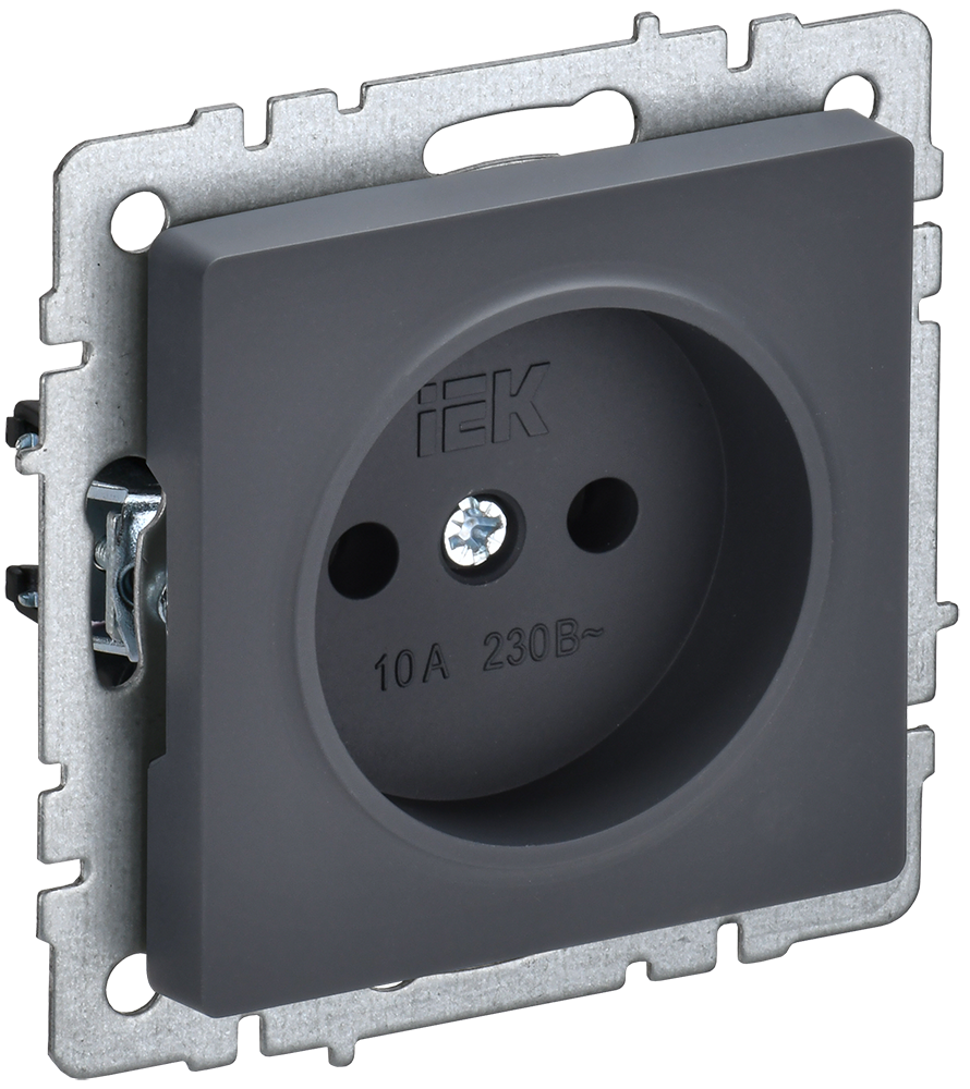 Розетка одинарная 10А BRITE IEK графит в Иркутске