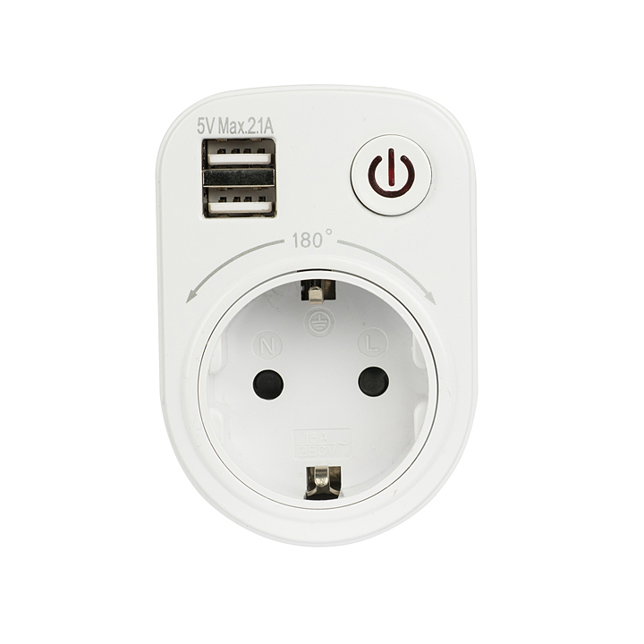 Розеточный блок SB-01 EKF PROxima (розетка 2P+E 16А, 2 USB разъема 5V 2,1A) в Иркутске