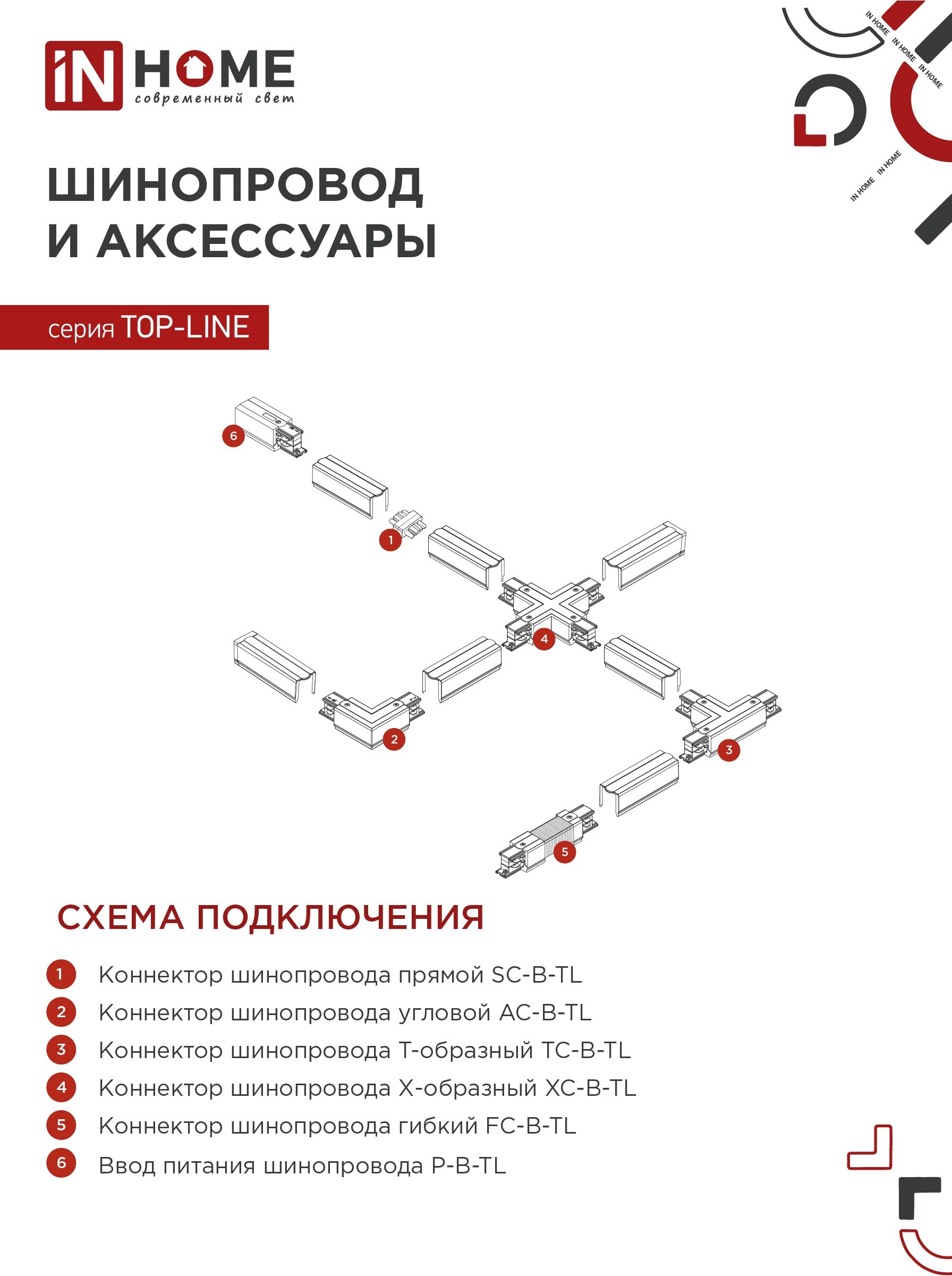 Светильник трековый TR-GX53-TL 50RW под лампу GX53 белый IN HOME в Иркутске