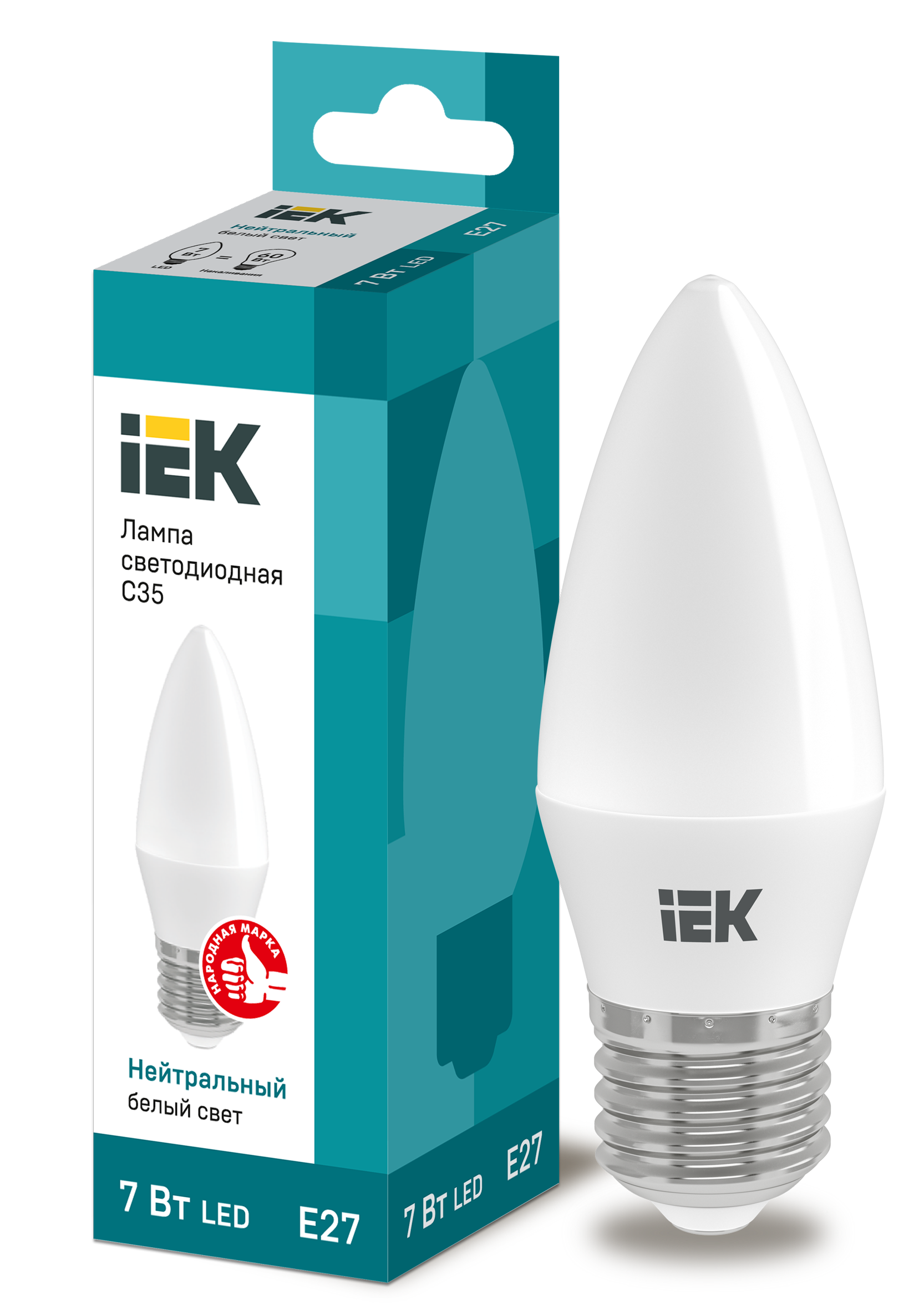 Лампа LED C35 свеча 7Вт 230В 4000К E27 IEK в Иркутске