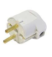 Вилка косая В16-242 с заземлением белая в Иркутске