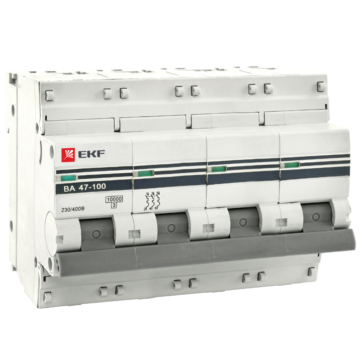 Автоматический выключатель ВА47-100 4Р 100А 10кА характеристика C EKF PROxima в Иркутске