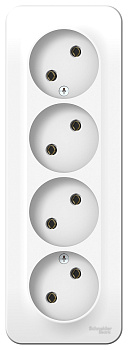 Розетка четырехместная BLANCA SE накладная с изоляционной пластиной белая в Иркутске