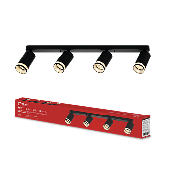 Светильник потолочный НПБ СПОТ-4xGU10-AR-BL под GU10 595x55x135мм черный IN HOME в Иркутске