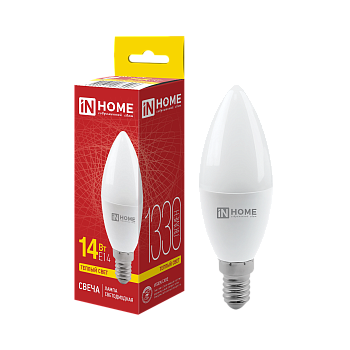 Лампа светодиодная LED-СВЕЧА-VC 14Вт 230В E14 3000K 1330Лм IN HOME в Иркутске