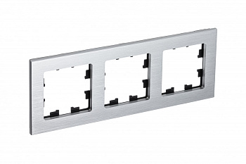 Рамка тройная AtlasDesign Nature SE металл серебро в Иркутске