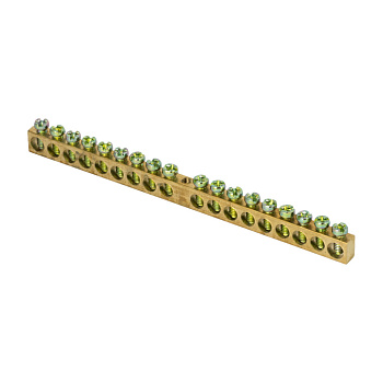 Шина PEN "ноль-земля" (6х9мм) 18 отверстий латунь крепеж по центру EKF PROxima в Иркутске